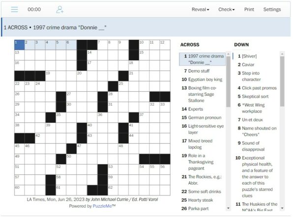 crossword puzzles washingtonpost