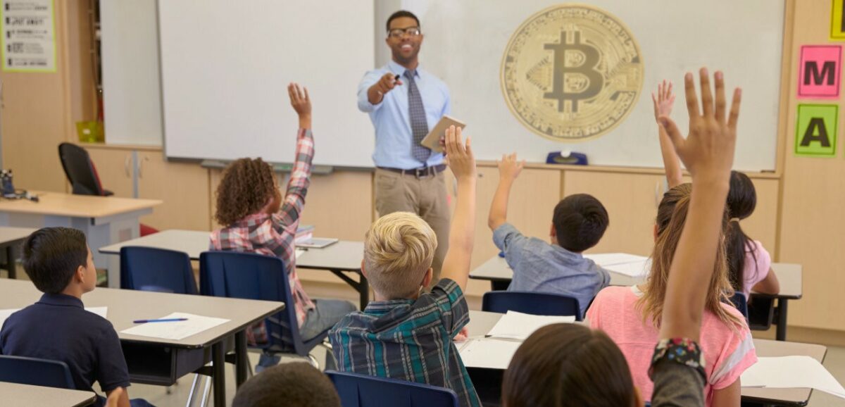 teacher teaching bitcoin